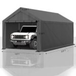 Carport 10x20ft Heavy Duty Canopy Storage Shed,Portable Garage Party Tent,Portable Garage with Removable Sidewalls & Doors All-Season Tarp for Car,Truck,Party SNC24# (N/BG) - Image 4