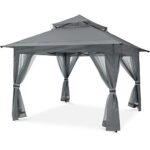 MASTERCANOPY Patio Gazebo Outdoor Pop Up Gazebo with Mesh Walls (13x13,Dark Gray) - Image 8