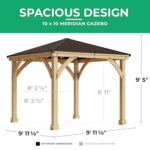Yardistry 10' x 10' Meridian Gazebo Brown - Image 3