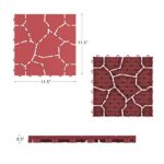 Pure Garden 6-Pack Polypropylene Interlocking Patio Deck Tiles - Weather-Resistant Outdoor Flooring for Balcony, Porch, and Garage (Bridk Red) - Image 6