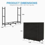 4ft Outdoor Firewood Rack with Cover Combo Set Waterproof for Wood Storage, Adjustable Fire Log Stacker Stand, Heavy Duty Firewood Holder for Fireplace Metal Lumber Storage Carrier Organizer - Image 6