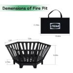 LTSEAME 22.5 inch Portable Fire Pit Outdoor Plug Fire Pit with Storage Bag Suitable for Camping, Picnic, Backyard, Garden Bonfires and Outdoor Wood Burning - Image 2