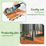 CraftVie 10 PCS Premium Acacia Interlocking Deck Tiles – 12" x 12" Waterproof Hardwood Flooring (Not Fir, Not Plastic) – All-Weather Decking for Patio, Balcony, Garden, Indoor & Outdoor Use - Image 4