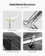 VEVOR Upgraded 10x20 FT Heavy Duty Carport Canopy with Roll-up Windows, All-Season Portable Garage with Removable Sidewalls & Doors, 12 Stakes & 12 Ropes, Car Tent for Car, Truck, Boat, Equipment - Image 8