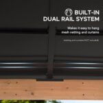 Sunjoy Hardtop Gazebo 11’ x 13’ Outdoor Cedar Framed Wood Gazebo with Black Double Steel Hardtop Roof Permanent Canopy for Garden, Backyard Shade… - Image 5