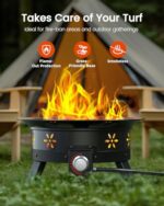 AMADA HOMEFURNISHING 19″ Propane Fire Pit with Grill Grate, 58,000 BTU, Folding Legs, Propane Tank Holder, Cover, and Carry Strap, No Ignition Needed, Easy Flame Adjustment, Portable - Image 6