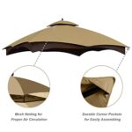 ABCCANOPY Gazebo Replacement Canopy Top for Lowe's Allen Roth #GF-12S004B-1, Beige - Image 3