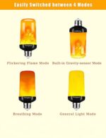 Hompavo 【Upgraded】 LED Flame Light Bulbs, 4 Modes Flickering Light Bulbs with Upside Down Effect, E26/E27 Flame Bulb for Halloween Christmas Party Patio Porch Home Indoor & Outdoor Decorations - 2 - Image 4