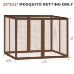Gazebo Universal Replacement Mosquito Netting, 10' x 12' Outdoor Canopy Net Screen 4-Panel Sidewall Gazebo Curtains, with Zippers, Easy to Install, Fit for Most Gazebos 10x12 Canopy，Patio （Brown） - Image 3