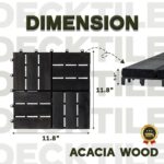 VICTORY RELAX Acacia Wood Decking Tiles 9PCS - Easy Snap Interlocking Deck Tiles for Patio Poolside Balcony Decor - All Weather Waterproof Flooring for Indoor & Outdoor (Round Joints) - Image 2