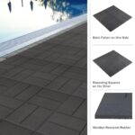 Deck Tiles 8-Pack - Dual-Sided Outdoor Flooring Tile - 14.2SQFT Rubber Pavers for Outside Patio, Garden Walkway, Balcony, or Shed by Pure Garden (Gray) - Image 3