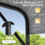 MUPATER 20' x 20' Heavy Duty Carport for Garage, Outdoor Metal Carport Canopy, Car Garage Shelter with Innovative Assembly Metal Roof and Frame for Vehicle, Boat, Truck,Grey - Image 4
