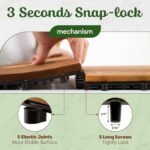 CraftVie 10 PCS Premium Acacia Interlocking Deck Tiles – 12" x 12" Waterproof Hardwood Flooring (Not Fir, Not Plastic) – All-Weather Decking for Patio, Balcony, Garden, Indoor & Outdoor Use - Image 3