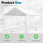 Quictent Heavy Duty 10x20 ft Carport Tent, Waterproof Outdoor Canopy Shelter for Events, Storage, Parking & Wedding - White - Image 8