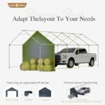 Sophia & William Carport Storage Shed 13x24 ft Portable, Heavy Duty Car Port Canopy Garage Shelter with Sidewalls and Roll Up Doors for Automobile Boat Motorcycle Bike, Gray - Image 2