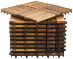 Yangming Deck Tiles Interlocking 10 Pack Solid Wood Outdoor Flooring Waterproof 12"X12" for Patio Porch Garden Balcony Poolside - Image 2