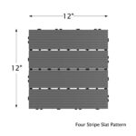 Interlocking Deck Tiles - 6-Pack Wood Plastic Composite Patio Tiles - Outdoor Flooring for Balcony, Porch, and Garage by Pure Garden (Dark Gray) - Image 6