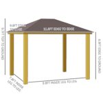 YMGSCC 10' X 12' Patio Solid Metal Roof Gazeb, Galvanized Steel Gazebo with Wooden Frame, for Patios Deck Backyard Gardon - Image 4