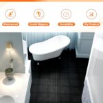 12 PCS Interlocking Deck Tiles 12" x 12", Non-Slip Drainage Plastic Flooring Tiles for Bathroom, Balcony, Poolside, Waterproof Indoor&Outdoor Garage Flooring, All Weather Use, Rosette Pattern, Black - Image 6