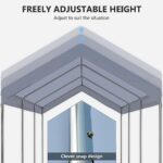 Outsunny 10' x 20' Party Tent and Carport, Height Adjustable Portable Garage, Outdoor Canopy Tent 8 Legs Without Sidewalls for Car, Truck, Boat, Motorcycle, Bike, Garden Tools, Gray - Image 4