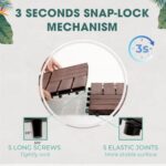 Idzo Interlocking Deck Tiles 9.6 SQFT - 10PCS Waterproof Acacia Wood Tiles, Flooring Tiles for Indoor and Outdoor - Decking Checker Pattern, 11.81 x 11.81 x 0.91 Inches, Dark Brown - Image 3