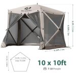 MCombo 10x10ft 5-Sided Pop-Up Gazebo Tent Only, Screened Outdoor Shelter with Netting, Quick Setup Patio Pavilion, No Wind Panels Included, 1024 (Tan, 10x10ft Pop-Up Gazebo Tent Only) - Image 3