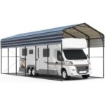 Car Tent Garage Metal Carport 14 x 30 FT, Galvanized Steel Roof and All-Metal Frame, Car Ports Kits for Outdoor
