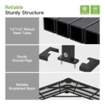 10×15FT Metal Carport, Heavy Duty Car Port, All-Weather Outdoor Storage Trucks, Boats, Cars, Galvanized Steel Roof, Vertical Stripe Design - Image 4