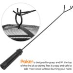 Yaheetech Fire Pit 30in Fire Pits for Outside Wood Burning Outdoor Fireplace with Spark Screen, Poker for Bonfire Patio Backyard Garden Picnic - Image 9