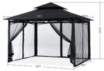 MASTERCANOPY Outdoor Garden Gazebo for Patios with Stable Steel Frame and Netting Walls (10x12,Black) - Image 7