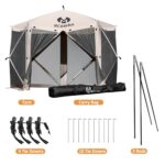 MCombo 10x10ft 5-Sided Pop-Up Gazebo Tent Only, Screened Outdoor Shelter with Netting, Quick Setup Patio Pavilion, No Wind Panels Included, 1024 (Tan, 10x10ft Pop-Up Gazebo Tent Only) - Image 6