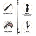 Fire Pit Poker, 46 Inch Extra Long Outdoor Fire Poker for Fireplace, Fire Pit, Campfire, Wood Stove and Indoor Use, Heavy Duty Wrought Steel Campfire Poker Tool, Rust-Resistant Black Finish - Image 5