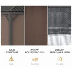 YMGSCC 12'x10' Outdoor Hardtop Gazebo with Aluminum Frame, Gazebo Canopy with Curtains Netting for Gardens, Patios, Backyards - Image 7