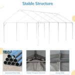 Thanaddo Carport 13'x25'x10' Heavy Duty with Roll-up Sidewall and Ventilated Windows, Portable Outdoor Garage for Car, SUV, Boat, Gray - Image 5