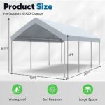 Quictent 10x20 ft Heavy Duty Carport Galvanized Car Tent Outdoor Canopy Boat Shelter with Reinforced Structure - Gray - Image 6