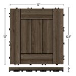 Yaheetech 27PCS Wooden Flooring Patio Deck Tiles Interlocking Tiles Patio Solid Wood and Plastic Indoor&Outdoor 12 x 12in Dark Brown - Image 7