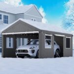 SANWAY 12x20 Gazebo Canopy Tent, Heavy Duty Carport with Removable Sidewalls & Doors, Portable Garage with Roll-up Ventilated Windows, Dark Gray - Image 4