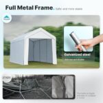 ADVANCE OUTDOOR 12x20 ft Heavy Duty Carport Garage Shelter, Adjustable Height (6.5-11ft) Waterproof Canopy with Removable Sidewalls for Cars, RV, Boat, Truck, Party - White - Image 4