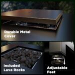 Ciays Propane Fire Pits 28 Inch Outdoor Gas Fire Pit Table, 50,000 BTU Steel Fire Table with Lid, Add Warmth and Ambience to Gatherings and Parties On Patio Deck Garden Backyard, Black - Image 5