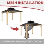 CoastShade Universal Replacement Canopy Mosquito Netting Screen Sidewalls Only for 10' x 10' Gazebo Canopy,Black - Image 6