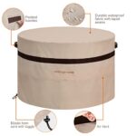 PATIOASIS 32 inch Outdoor Fireplace Cover - Waterproof, UV-Resistant Round Patio Gas Firepit Cover - 24'' Height - Image 4