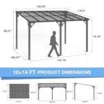 AirWire 10x14 FT Gazebo Pergola Awnings for Patio with Hardtop Gazebos on Clearance Patio Covers for Shade and Rain, Lean to Gazebo Sunroom Patio Canopy Outdoor Pergolas for Patios,Decks,Backyard - Image 6