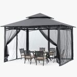 ABCCANOPY Gazebos for Patios 10x12 - Outdoor Steel Frame Gazebo with Mosquito Netting for Lawn Backyard Garden Deck (Dark Gray) - Image 4