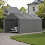 Kecreque Carport 10x20 Heavy Duty Portable Garage w/Removable Sidewalls & Roll-Up Door Car Canopy Party Tents Waterproof UV Resistant All Weather Car Port for Trucks,Boats(Grey) - Image 9