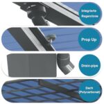 Outdoor Carport, 17.44FT*9FT*11FT Single Carport Aluminum Metal e and Polycarbonate Panels Car Port for Outdoor Driveway Car, Truck - Image 6