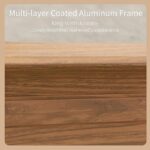 PURPLE LEAF 10' X 12' Outdoor Hardtop Gazebo for Patio Galvanized Steel Double Roof Permanent Canopy Teak Finish Coated Aluminum Frame Pavilion Gazebo with Netting - Image 4