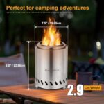 9.7 x 7.1 Inch Tabletop Fire Pit by AmazStove, Low Smoke Camping Stove for Outdoor Safe Burning Firepits, Fueled Pellets or Wood, Travel Bag Included (Silver, 9.7 x 7.1 INCH) - Image 2
