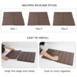 Interlocking Deck Tiles, 12 PCS 12” x 12” Patio Tiles Waterproof Plastic Outdoor Flooring Covering All Weather for Walkway Front Porch Poolside Balcony Backyard, Brown - Image 4