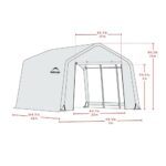 ShelterLogic 10' x 15' x 8' Peak Style Roof Instant Garage Carport Car Canopy with Steel Frame and Waterproof UV-Treated Cover, Sandstone - Image 2