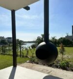 Fireplace Suspended Modern Hanging – Suspended Round Fire Pit | Contemporary Outdoor/Indoor Design | CH3 Black Steel - Image 4